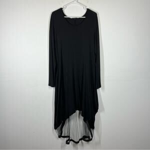 LUUKAA Long Sleeve Mesh Jersey Knit Lagenlook Dress Size 4